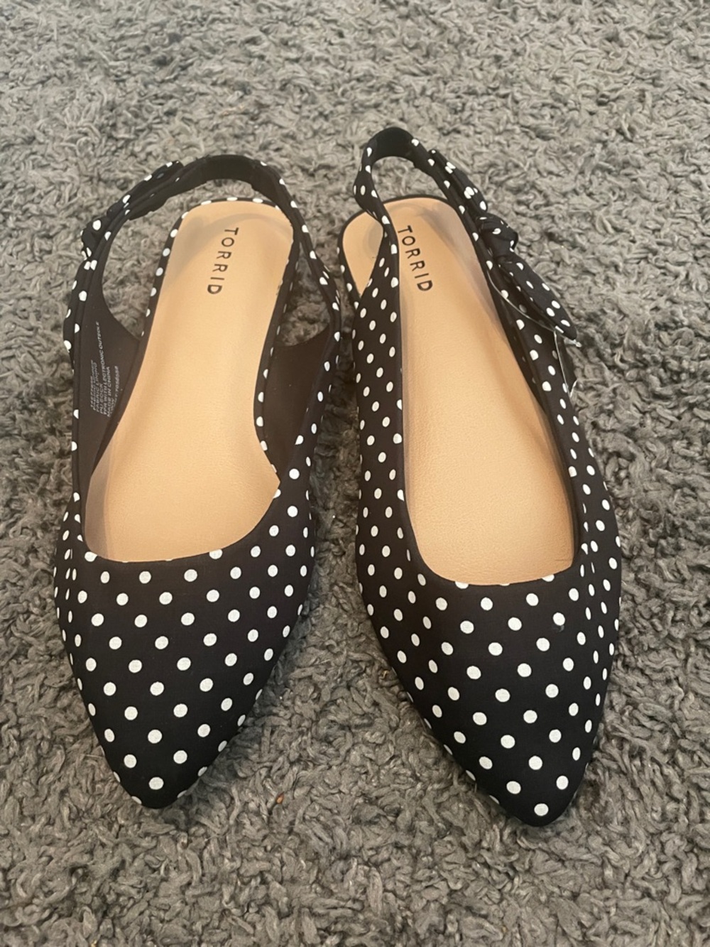 torrid Black and White Polka Dot Slingback Flats